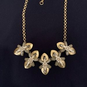 J Crew Floral crystal statement necklace